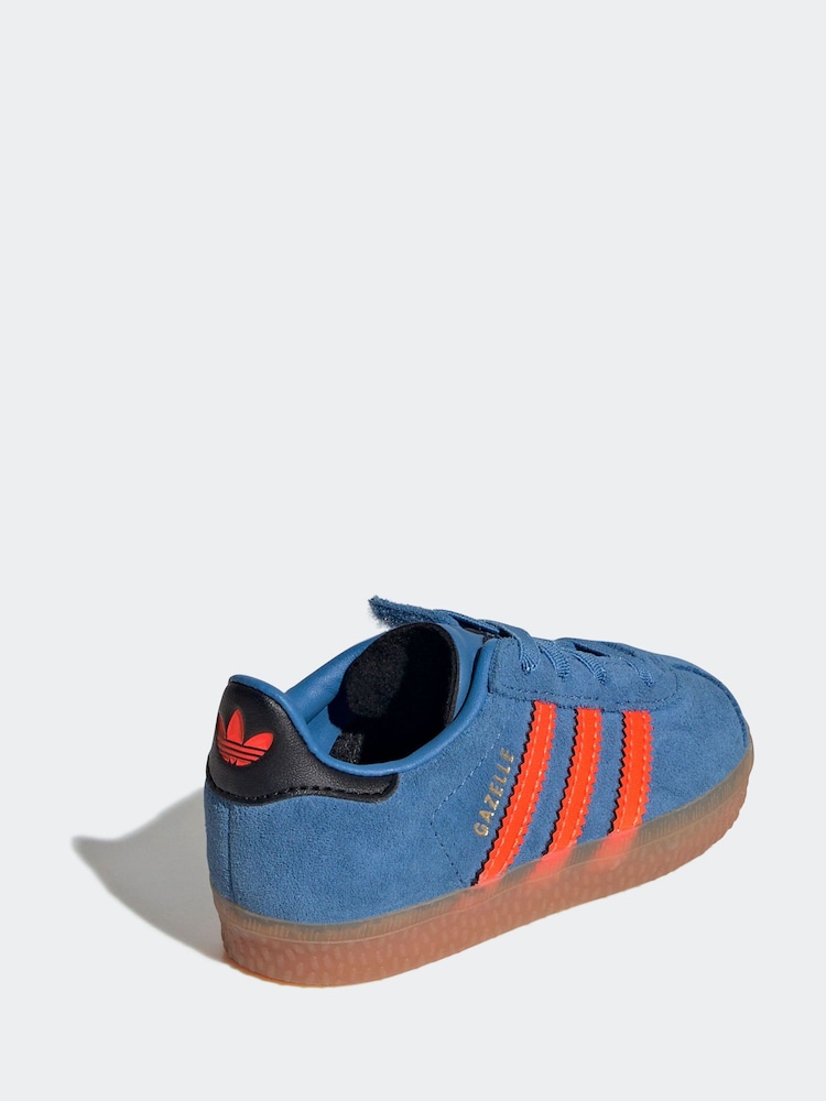 Adidas Originals Blue Gazelle Infant Kids Trainers - Image 4 of 9
