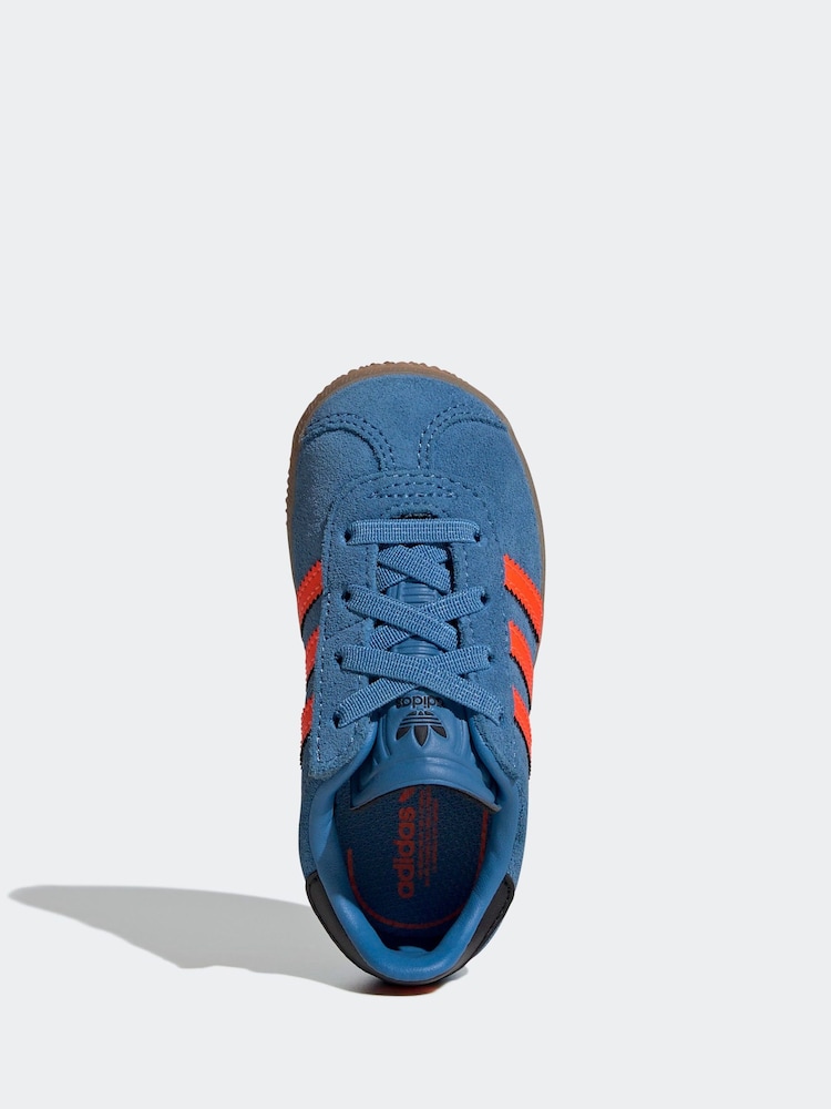 Adidas Originals Blue Gazelle Infant Kids Trainers - Image 5 of 9