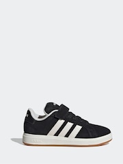 adidas Black Grey Grand Court 00s Trainers - Image 1 of 9