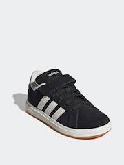 adidas Black Grey Grand Court 00s Trainers - Image 3 of 9