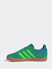 adidas Originals Green/Lime Junior Gazelle Trainers - Image 2 of 9
