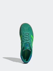 adidas Originals Green/Lime Junior Gazelle Trainers - Image 6 of 9