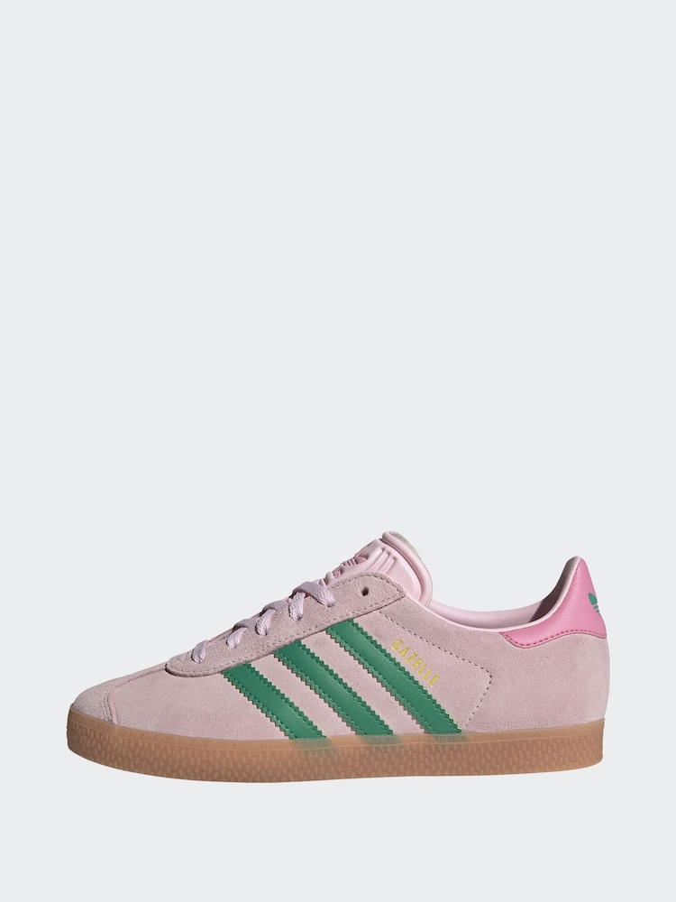 adidas Originals Pink Junior Gazelle Trainers - Image 2 of 9