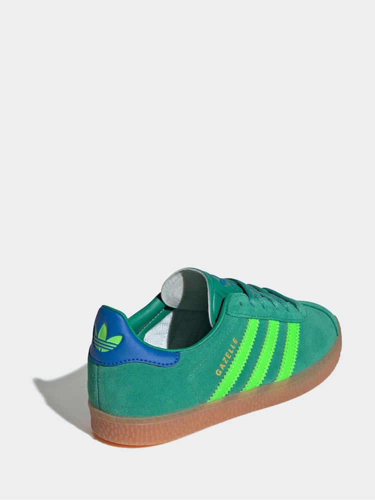 adidas Originals Green Dark Gazelle Trainers - Image 4 of 9