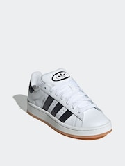 Adidas Originals White/Black Campus Kids Trainers - Image 3 of 9