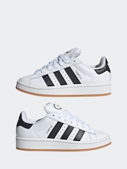 Adidas Originals White/Black Campus Kids Trainers - Image 5 of 9