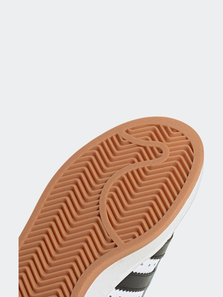 Adidas Originals White/Black Campus Kids Trainers - Image 9 of 9