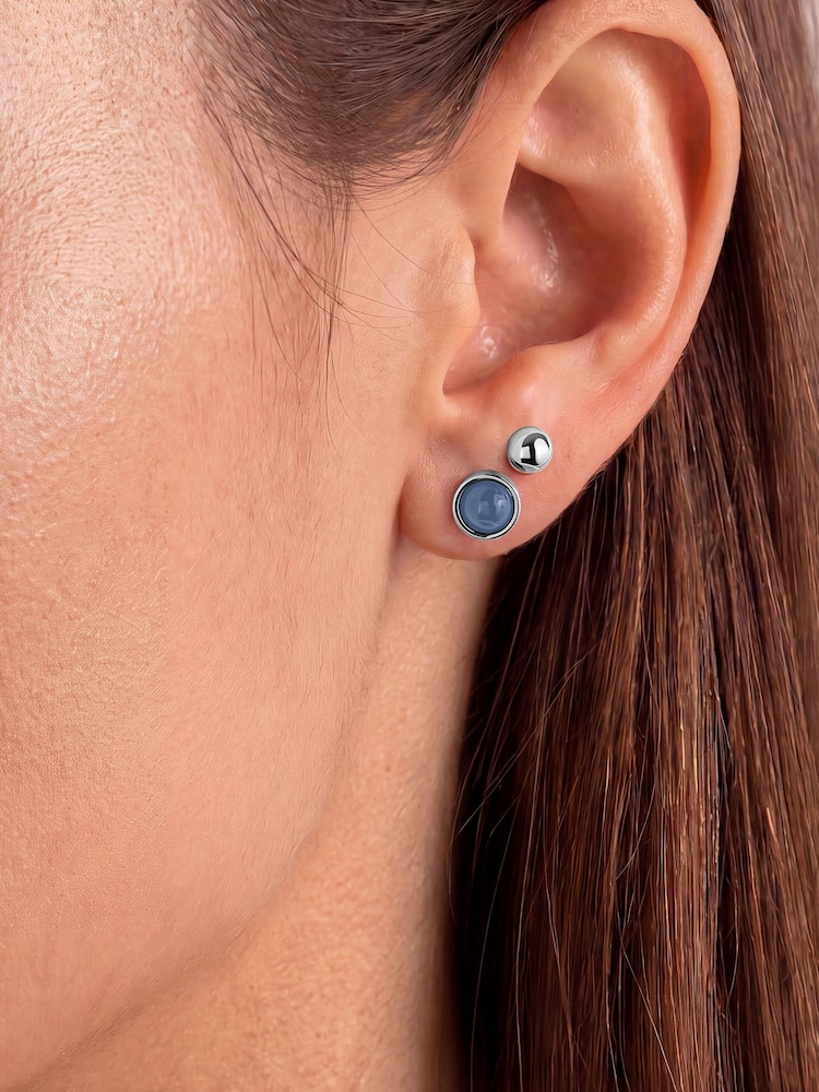 Peers Hardy Silver Radley Plated Moonlight Twinpack Earrings - Image 1 of 4 Peers Hardy Silver Radley Plated Moonlight Twinpack Earrings - Image 1 of 4