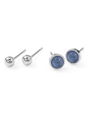 Peers Hardy Silver Radley Plated Moonlight Twinpack Earrings - Image 3 of 4