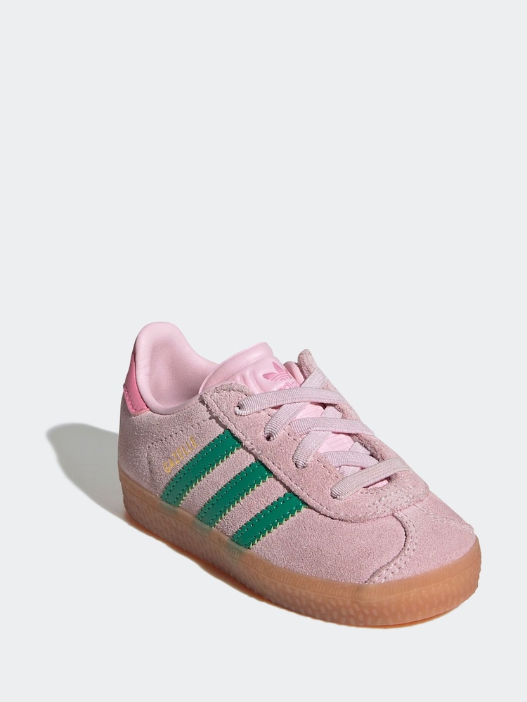 Adidas Originals Pink Gazelle Infant Kids Trainers - Image 3 of 9