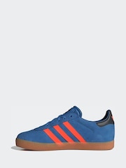 adidas Originals Blue/Orange Junior Gazelle Trainers - Image 2 of 9