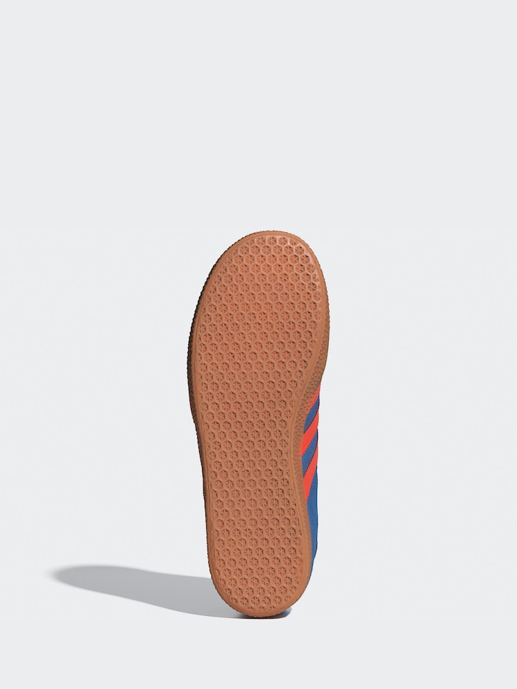 adidas Originals Blue/Orange Junior Gazelle Trainers - Image 7 of 9