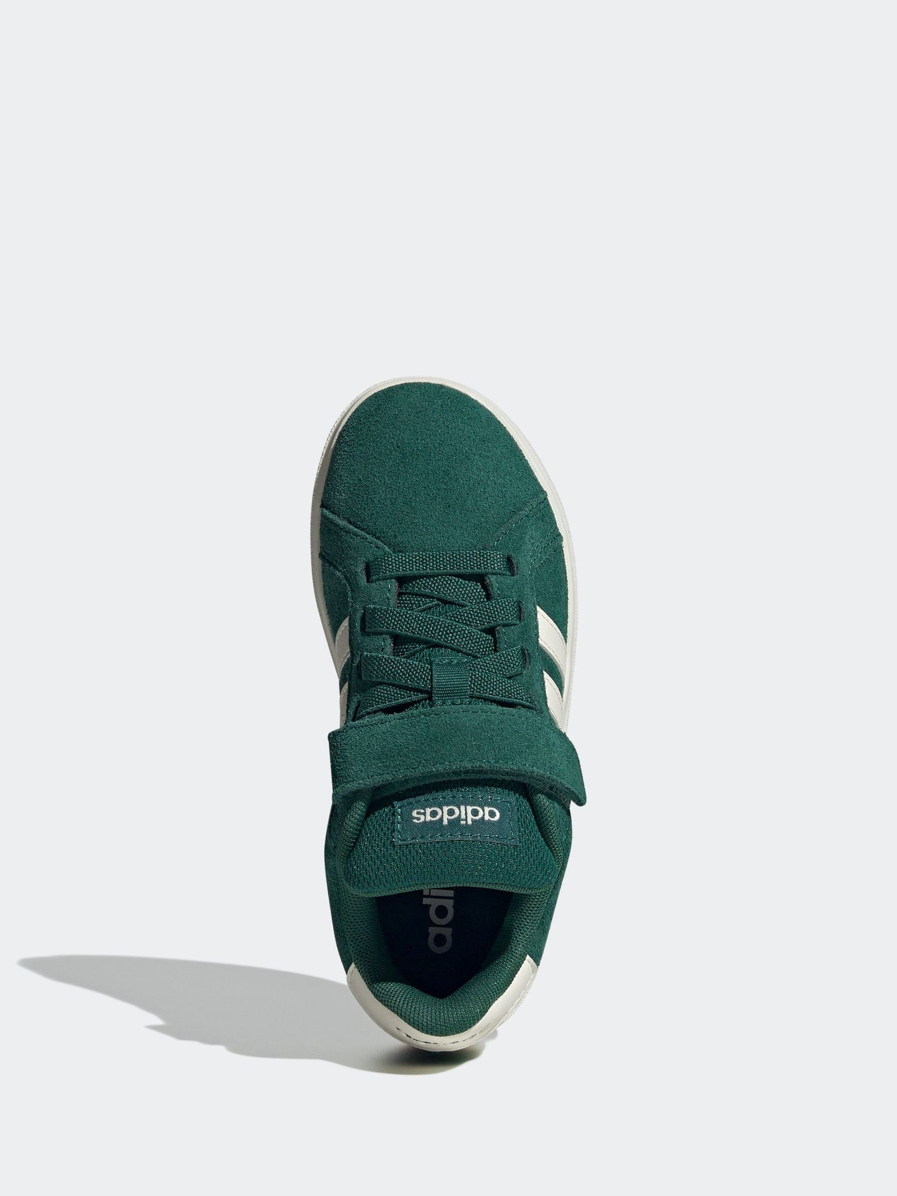 Buy adidas Green Grand Court 00s Suede Elastic Lace Kids Trainers