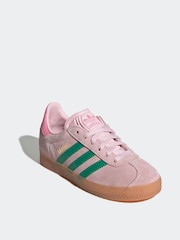 adidas Originals Pink Light Gazelle Trainers - Image 3 of 9