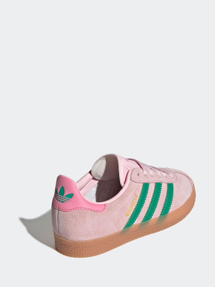 adidas Originals Pink Light Gazelle Trainers - Image 4 of 9