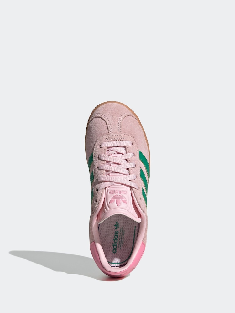 adidas Originals Pink Light Gazelle Trainers - Image 6 of 9