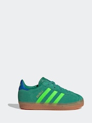 Green/Lime - Adidas Originals Gazelle Infant Kids Trainers - Image 1 de 9