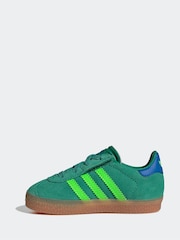 Green/Lime - Adidas Originals Gazelle Infant Kids Trainers - Image 2 de 9