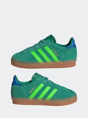 Green/Lime - Adidas Originals Gazelle Infant Kids Trainers - Image 5 de 9