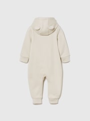 Gap Cream/Blue Vintage Soft Logo Hooded One-Piece (0-24mths) - Image 2 of 3