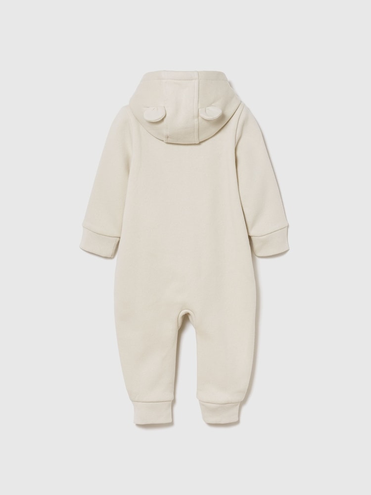 Gap Cream/Blue Vintage Soft Logo Hooded One-Piece (0-24mths) - Image 2 of 3 Gap Cream/Blue Vintage Soft Logo Hooded One-Piece (0-24mths) - Image 2 of 3