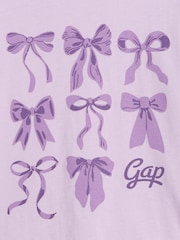 Gap Lilac Bows Graphic Long Sleeve T-Shirt (6mths-5yrs) - Image 3 of 3