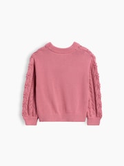 Gap Pink Textured Crew Neck Jumper (6mths-5yrs) - Image 2 of 3