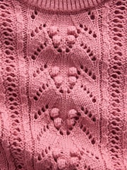Gap Pink Textured Crew Neck Jumper (6mths-5yrs) - Image 3 of 3