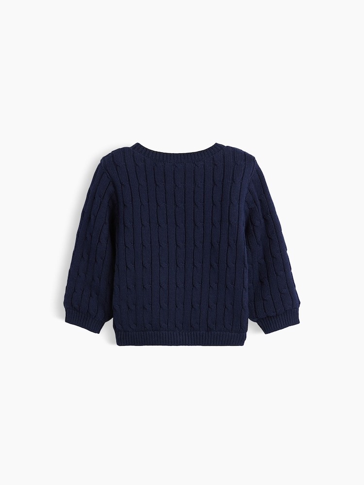 Marine - Gap Sherpa-Lined Cable-Knit Cardigan (0-24mths) - Bild 2 von 2 Marine - Gap Sherpa-Lined Cable-Knit Cardigan (0-24mths) - Bild 2 von 2