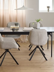 Actona Black Angus Dining Table and Swivel Chair Set - Image 1 of 13