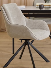 Actona Black Angus Dining Table and Swivel Chair Set - Image 10 of 13