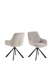 Actona Black Angus Dining Table and Swivel Chair Set - Image 7 of 13