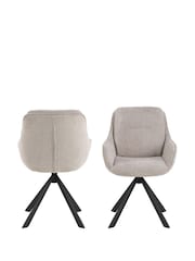 Actona Black Angus Dining Table and Swivel Chair Set - Image 8 of 13