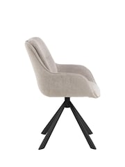 Actona Black Angus Dining Table and Swivel Chair Set - Image 9 of 13
