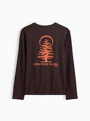 Gap Brown Adventure Graphic Long Sleeve T-Shirt (4-13yrs) - Image 2 of 3