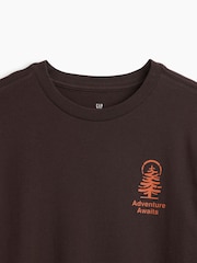 Gap Brown Adventure Graphic Long Sleeve T-Shirt (4-13yrs) - Image 3 of 3