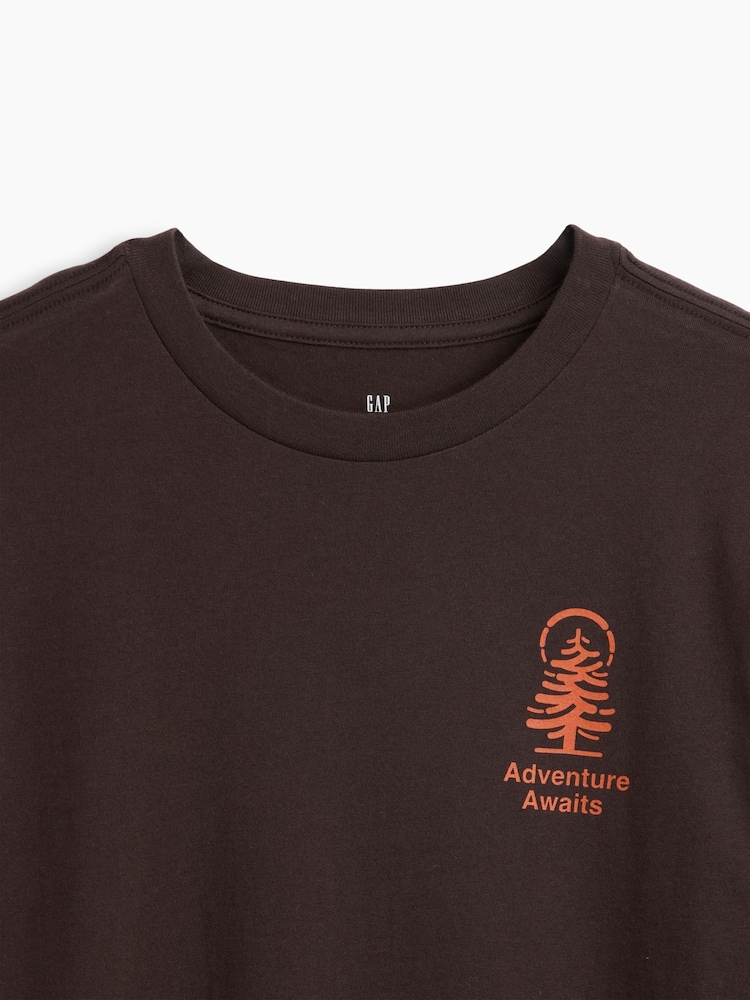 Gap Brown Adventure Graphic Long Sleeve T-Shirt (4-13yrs) - Image 3 of 3