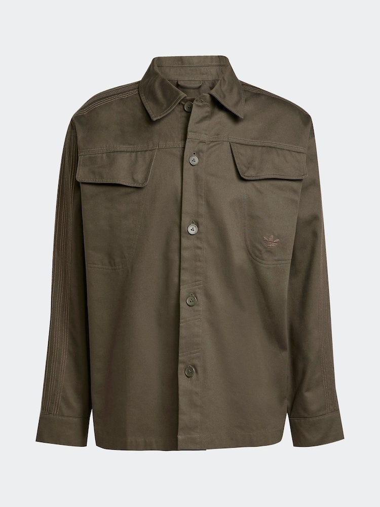 adidas Originals Green Premium Essentials Workwear Overshirt - Image 6 of 6