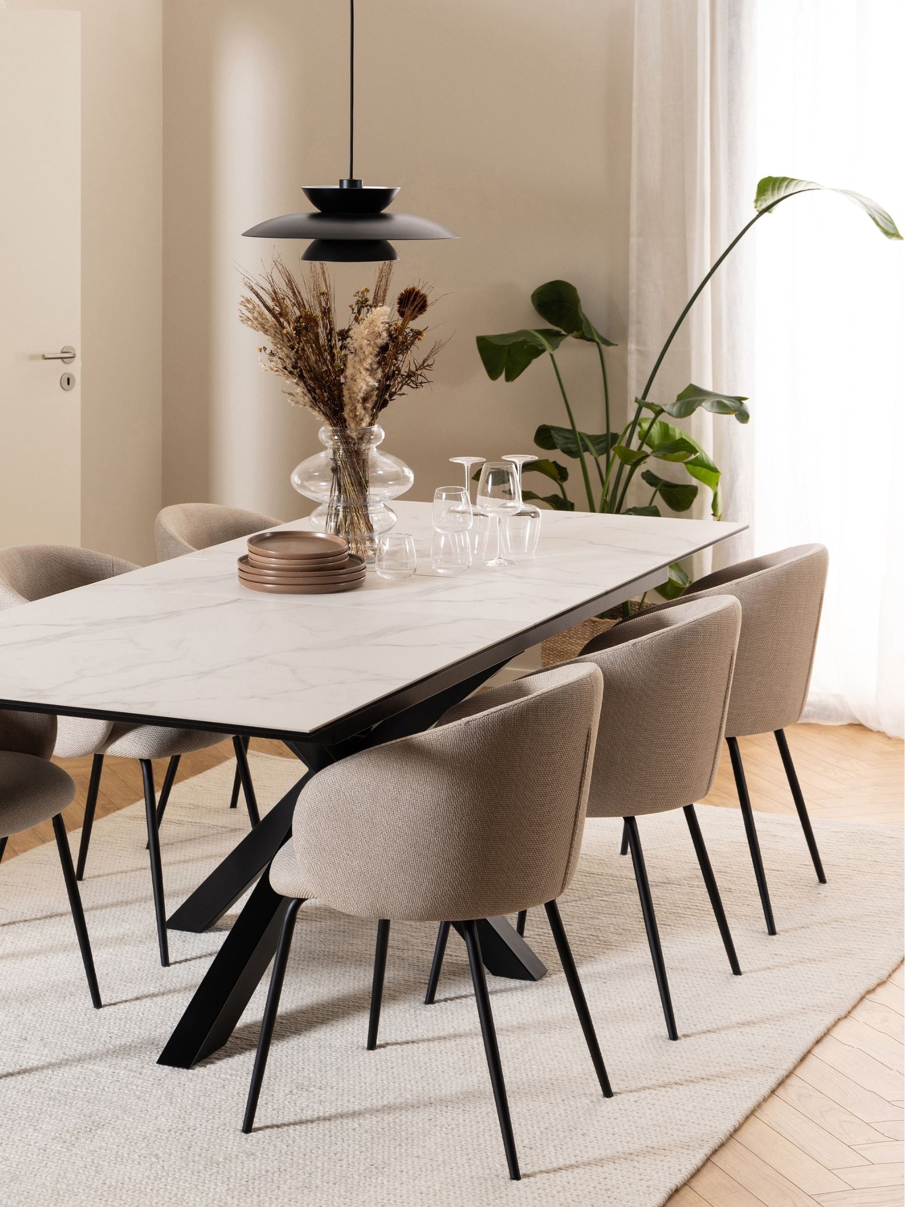 Rackhams White/Black Heaven Extendable Dining Table With Ceramic Top 200Cm - No - Image 4