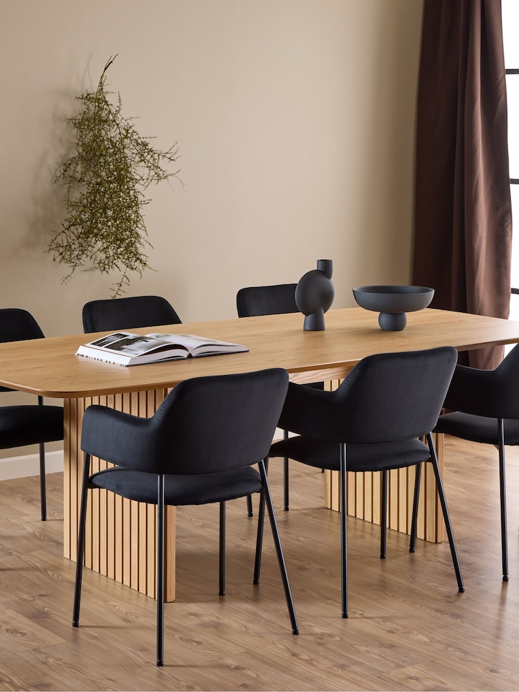 Actona OakBlack Christo Dining Table & 6 Lima Dining Chairs - Image 1 of 15 Actona OakBlack Christo Dining Table & 6 Lima Dining Chairs - Image 1 of 15