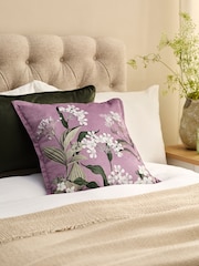 Mauve Purple Floral Velvet Cushion - Image 1 of 5