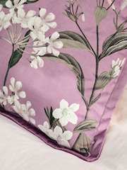 Mauve Purple Floral Velvet Cushion - Image 2 of 5