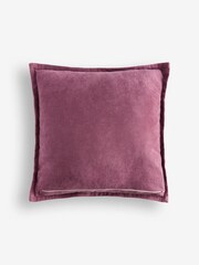 Mauve Purple Floral Velvet Cushion - Image 4 of 5