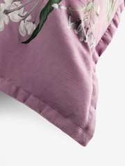 Mauve Purple Floral Velvet Cushion - Image 5 of 5