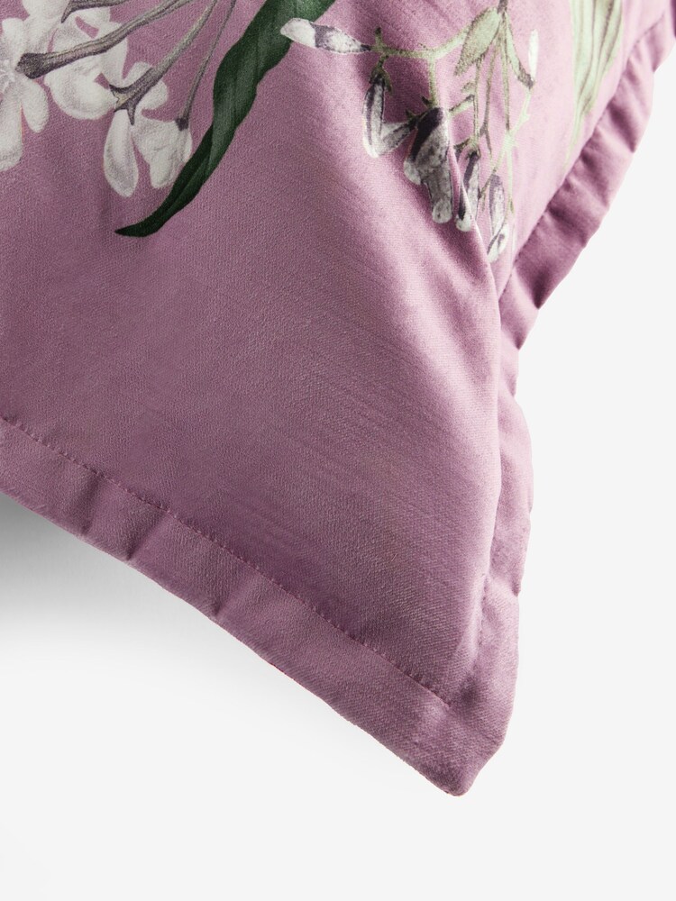 Mauve Purple Floral Velvet Cushion - Image 5 of 5