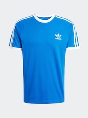 adidas Blue Adicolor Classics 3-Stripes 100% Cotton T-Shirt - Image 5 of 5