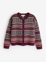 Seasalt Cornwall Purple Copperhouse Fairisle Cardigan - Image 1 of 1