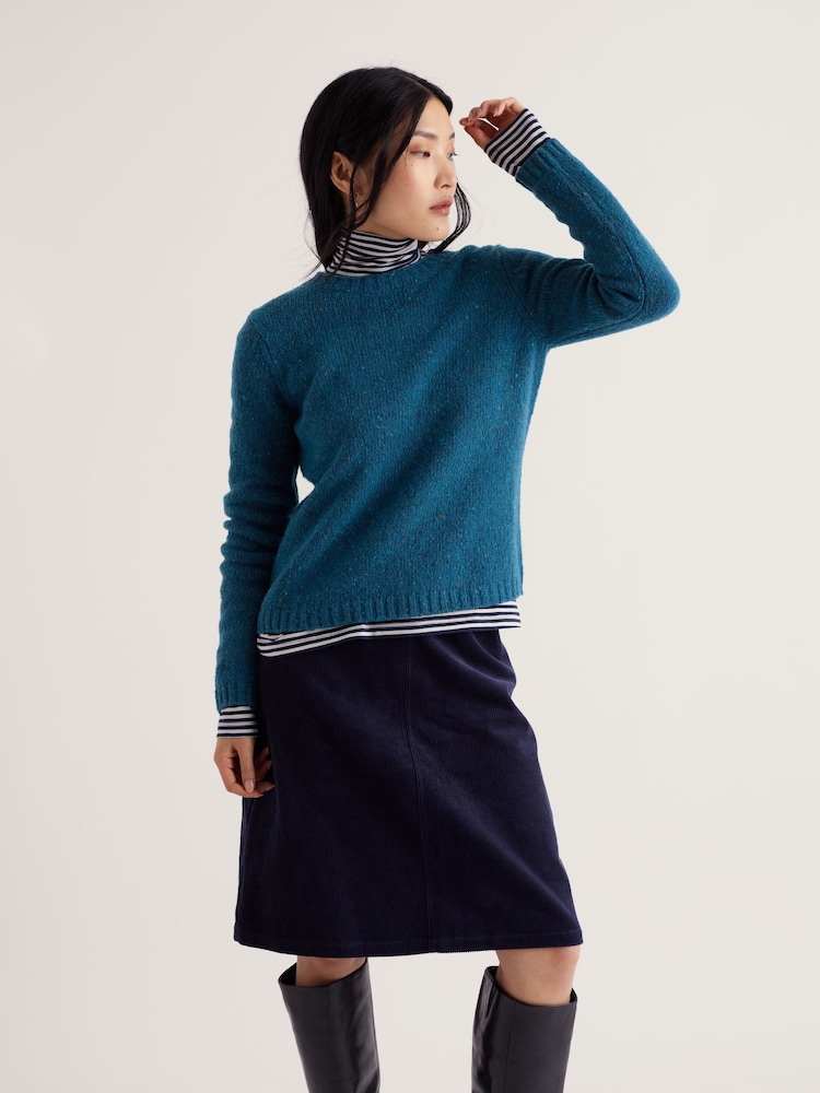 Bleu - Seasalt Cornwall Dawson Pick Wool Blend Jumper - Image 1 sur 5