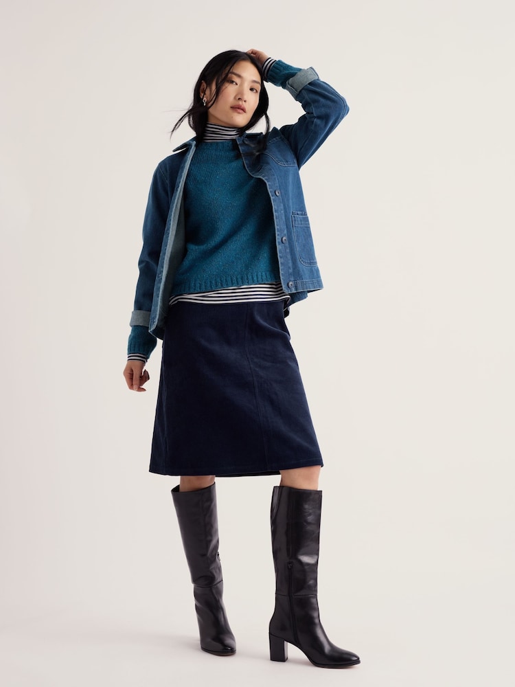 Bleu - Seasalt Cornwall Dawson Pick Wool Blend Jumper - Image 2 sur 5