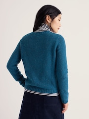 Bleu - Seasalt Cornwall Dawson Pick Wool Blend Jumper - Image 3 sur 5